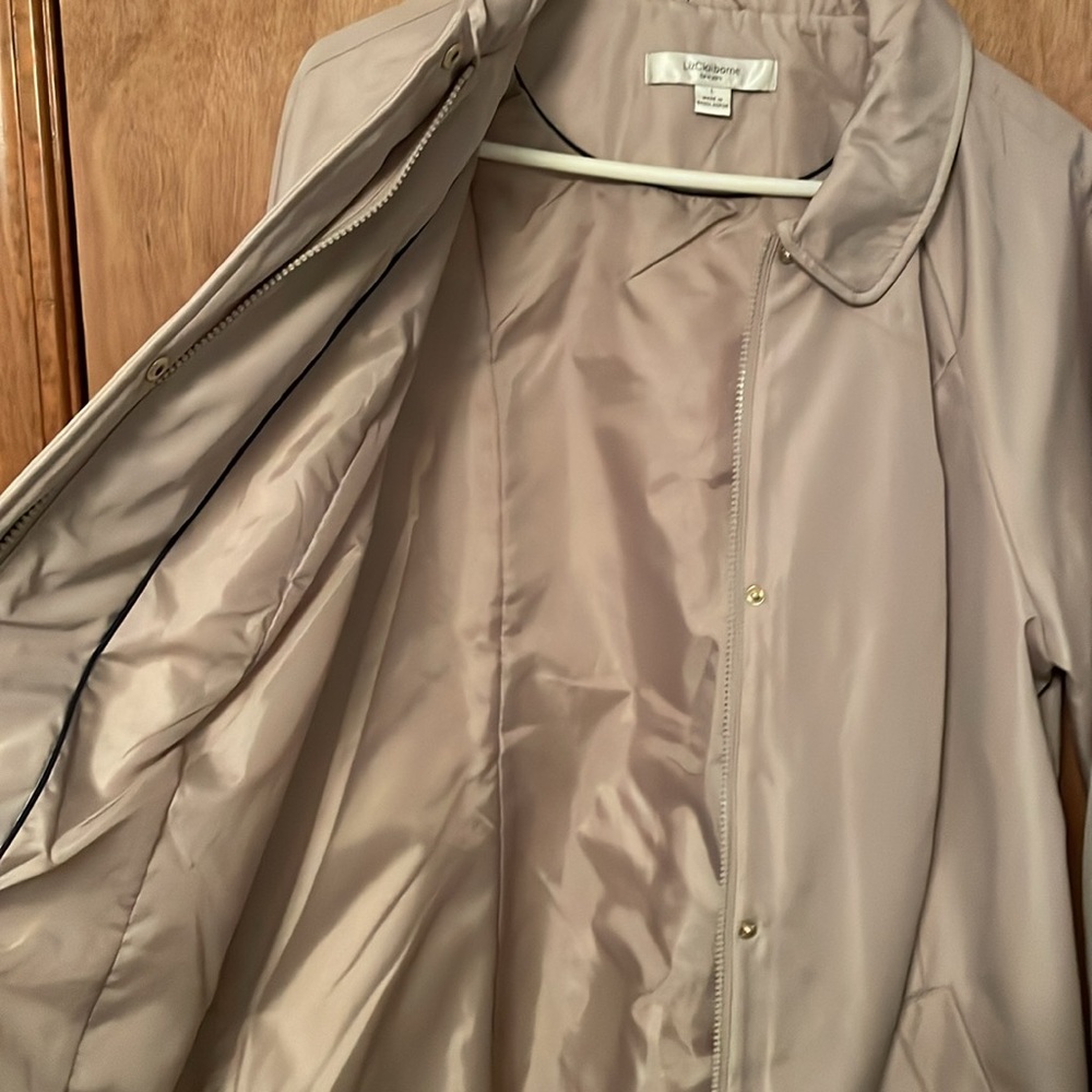 Zip Front Lightly Lined Raincoat With Removable H… - image 3